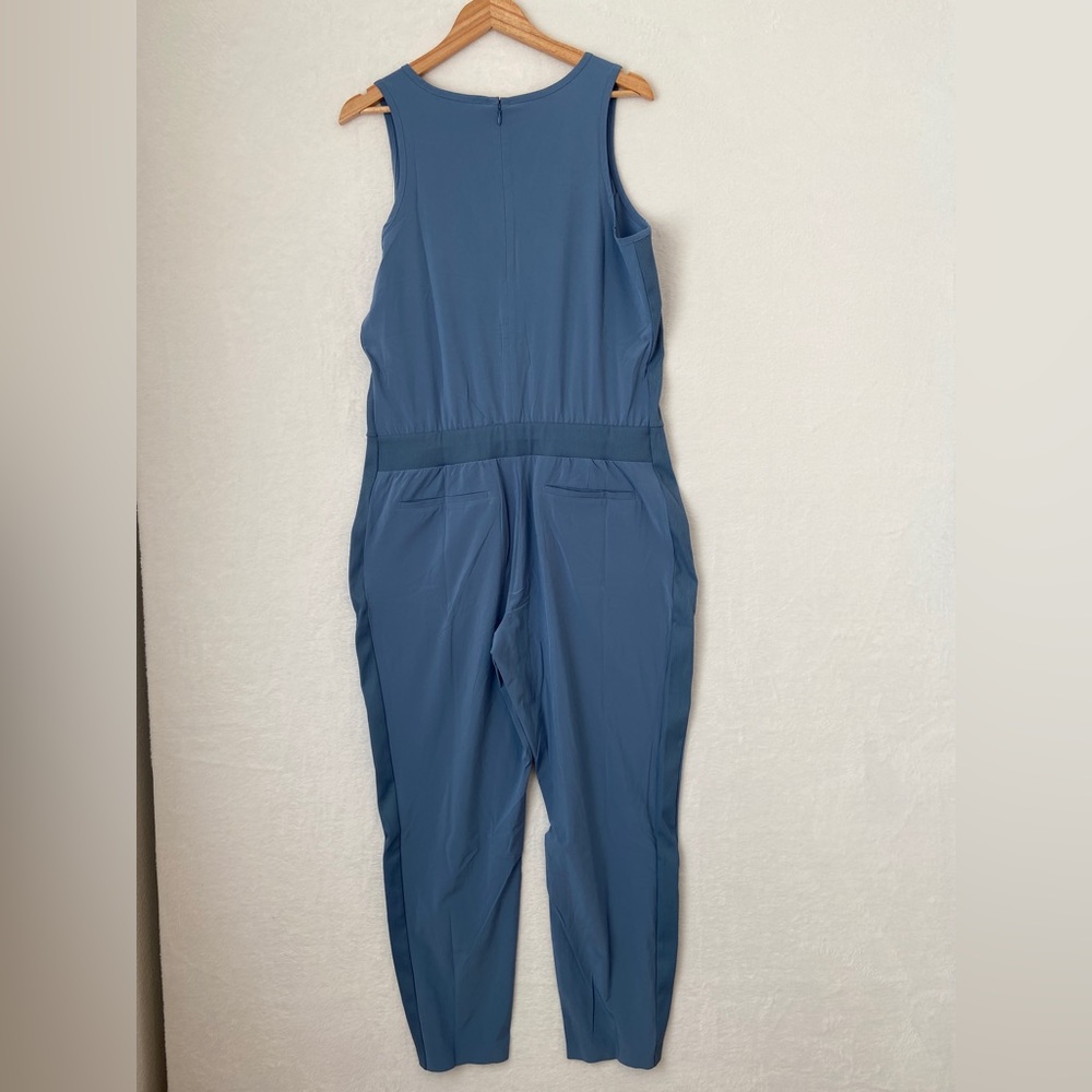 Athleta womens blue one piece casual athletic Brooklyn jumpsuit size 14 NWT. - Picture 2 of 12